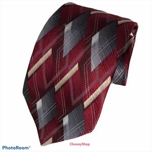 Stain Resistant Tie Silk Red Gray Tan Blk Handmade